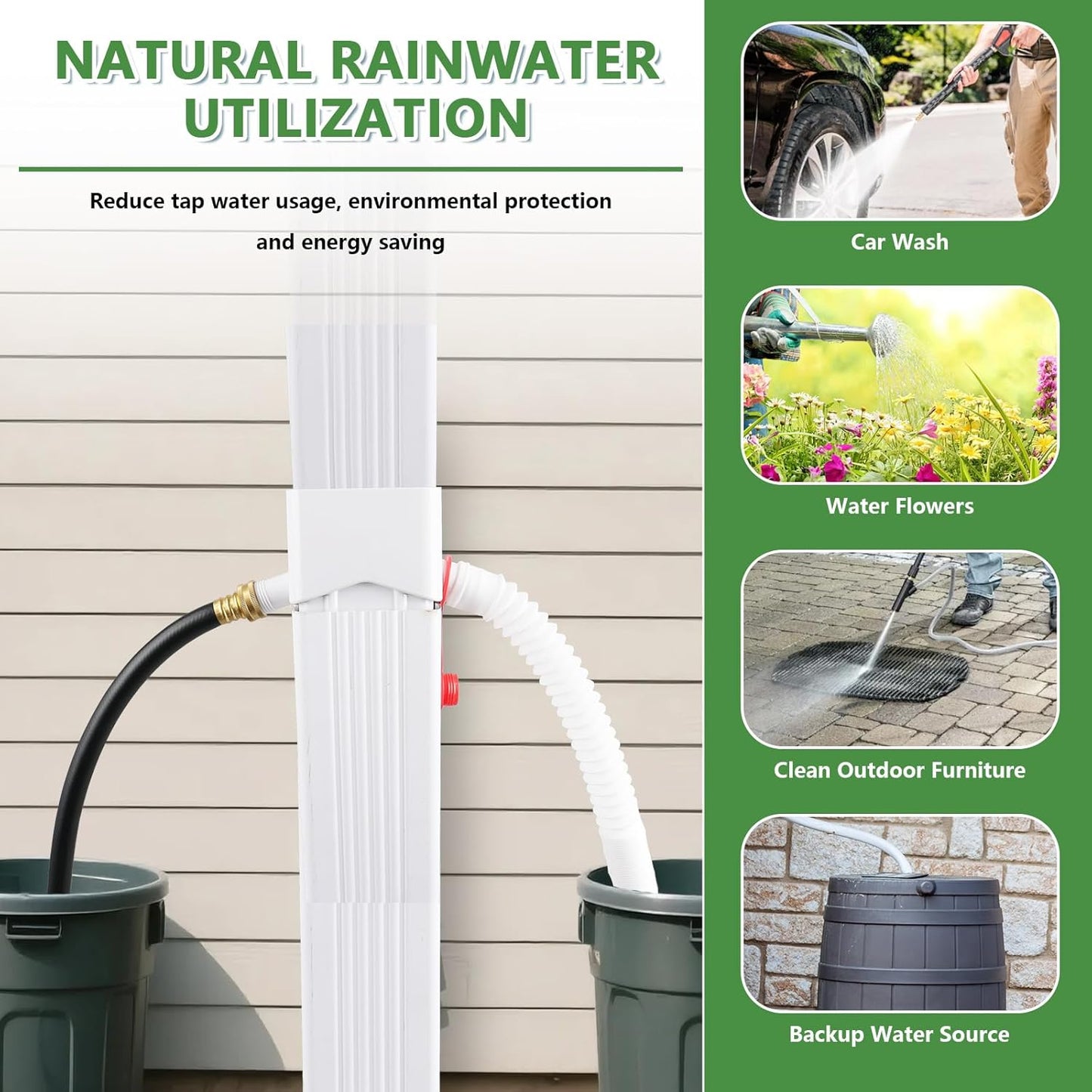 Rain Barrel Diverter Fits for 3"x4" Downspout,Rainwater Collection System,Rain Barrel Diverter Kit to Direct Water into Rain Barrel