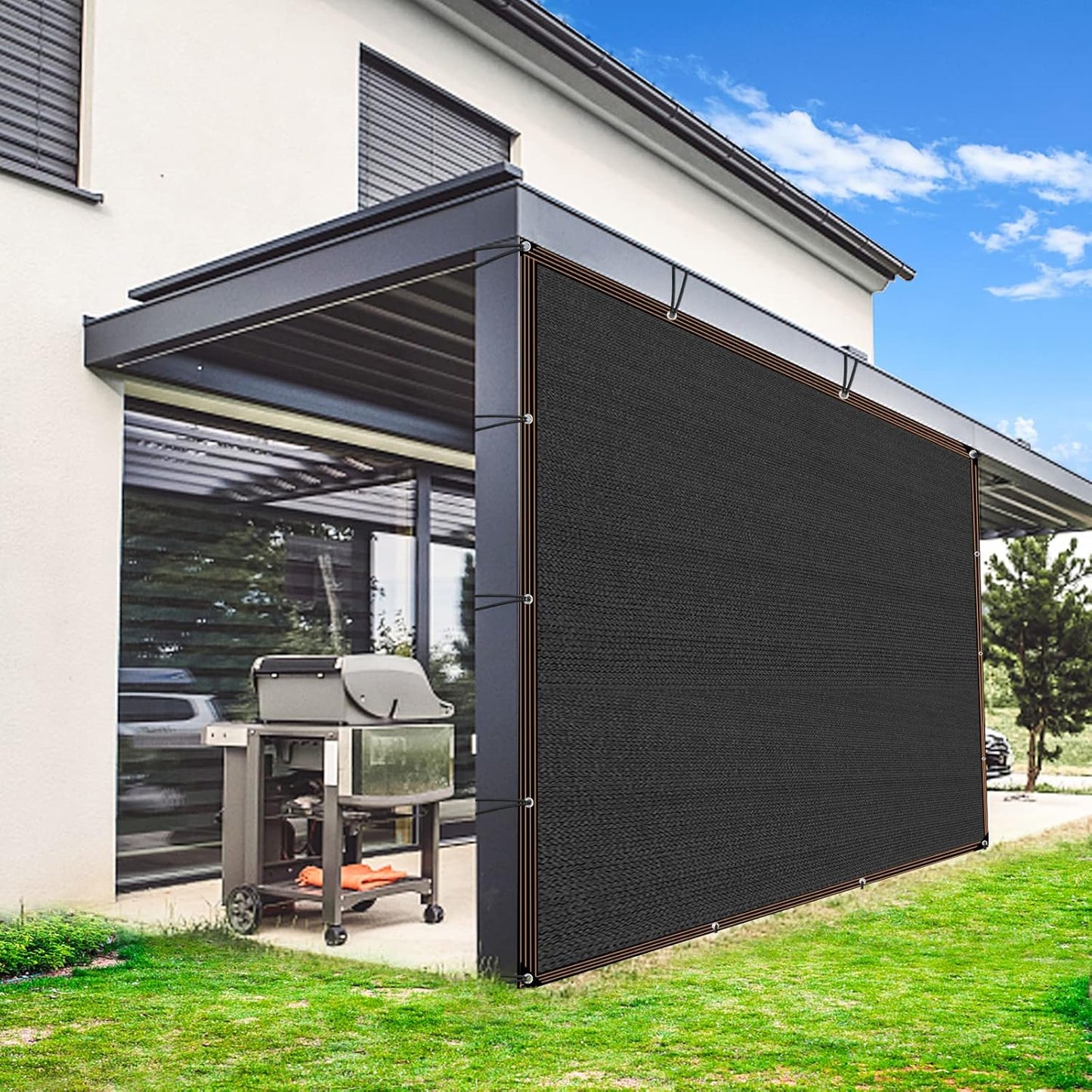 QLOFEI 18 x 24 FT Shade Cloth for Garden, 80% Sunblock Shade Neting Cover with Grommets, Sun Screens for Patio Plants Greenhouse, Mesh Tarp for Kennel Chicken Coop Pergola Outdoor