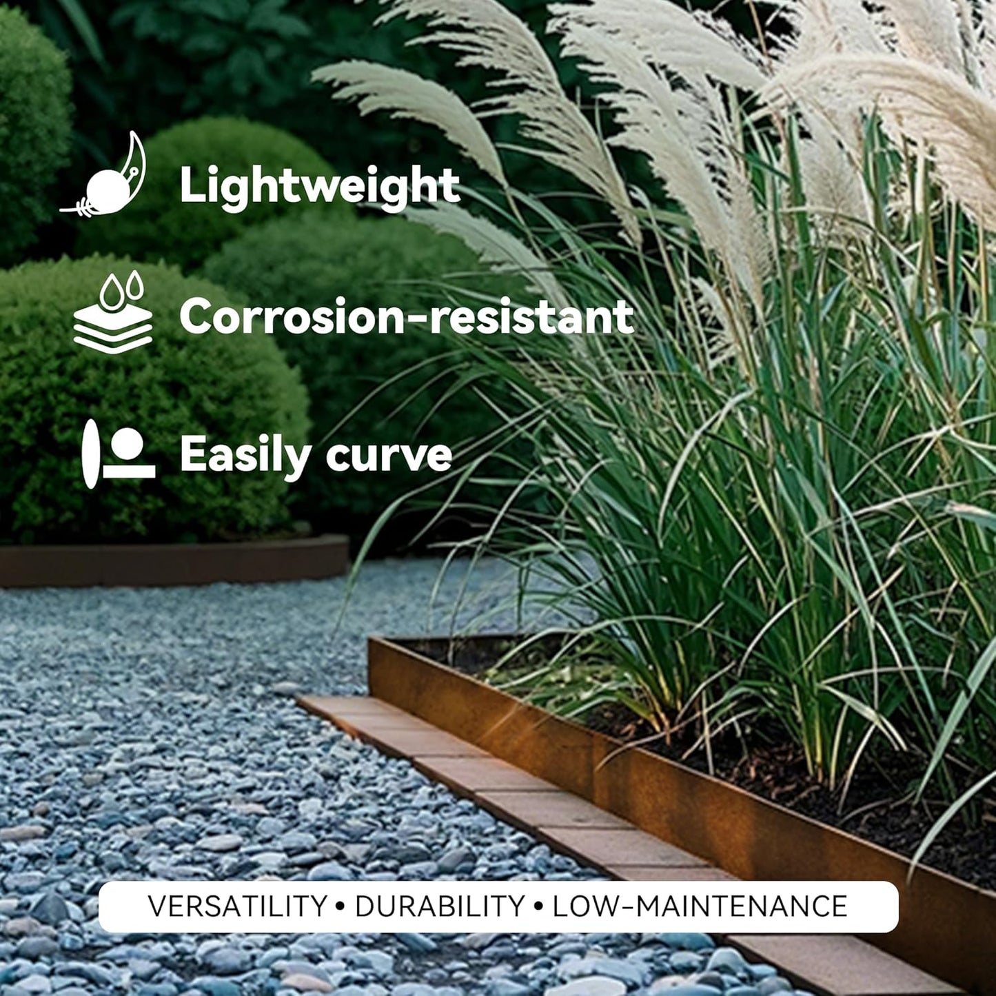Worth Galvanized Steel Landscape Edging 4.5" x50' Metal Garden Edging Roll Flexible Bender Border with 16Pcs Stakes for Lawn, Flower Bed Edges, Rust-Like Color