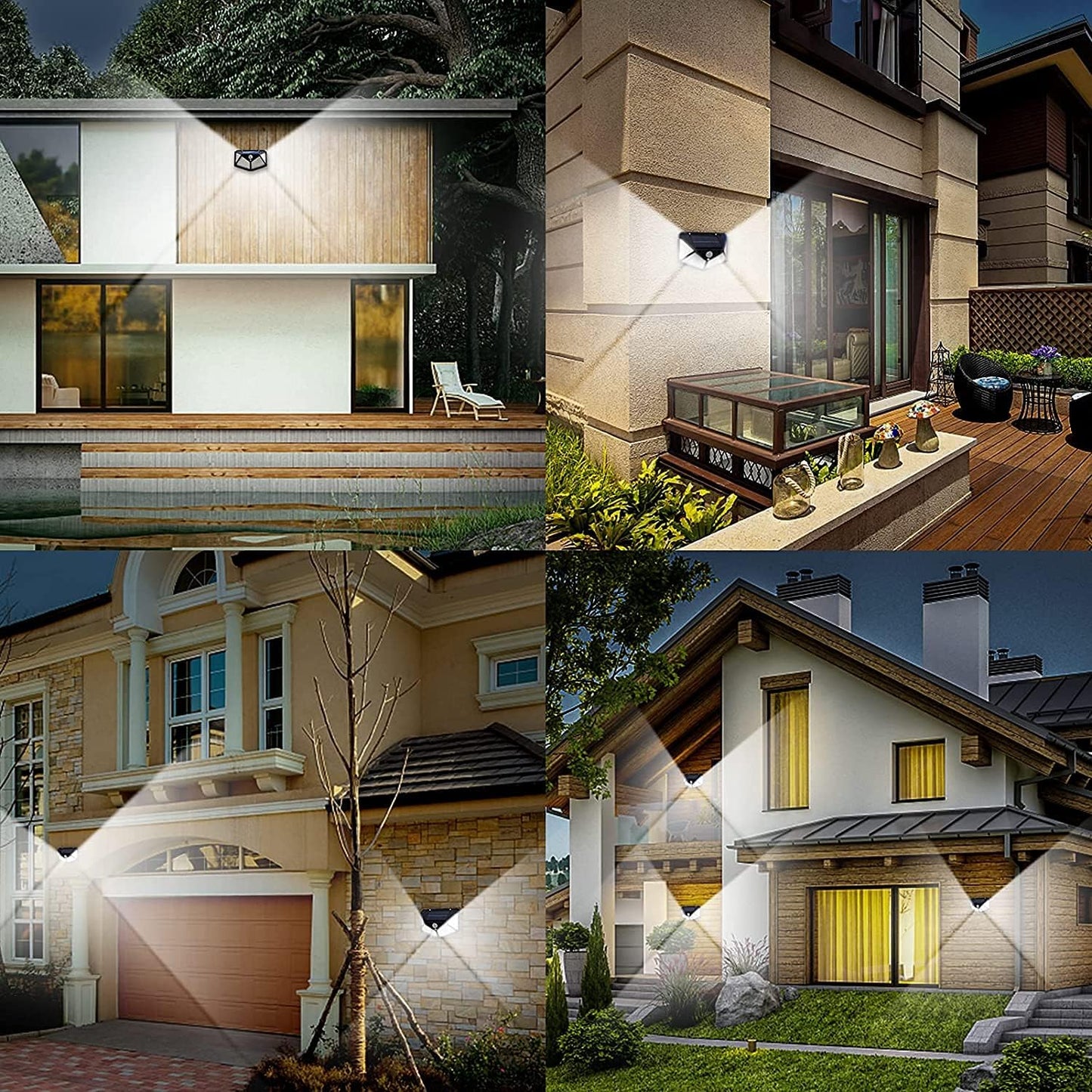 VINHMOR Solar Lights Outdoor 6 Pack, 100LED/3 Modes 270° Lighting Angle Motion Sensor Security Lights, IP65 Waterproof Wall Lights Solar Powered, Bright for Backyard Garden Fence Patio Front Door
