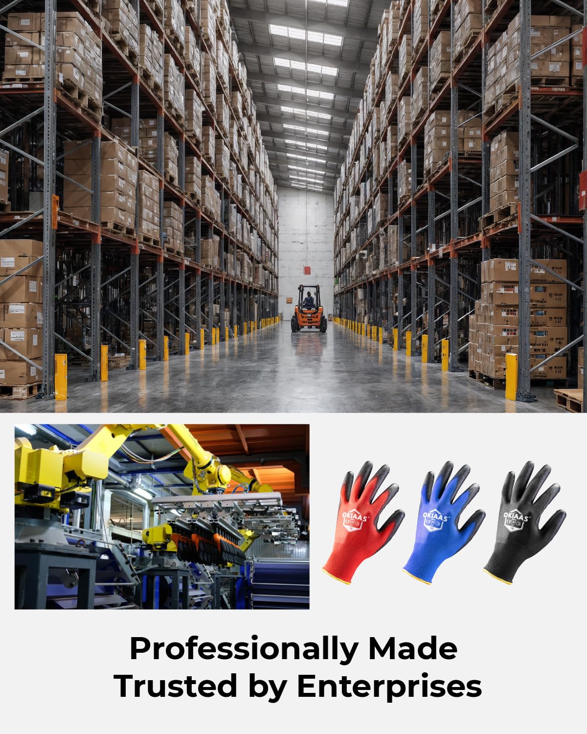 OKIAAS Work Gloves for Men,Ultra Thin and Lightweight Working Gloves with Grip, 12 Pairs Bulk Pack Construction Gloves with Polyurethane Coating, Safety Gloves for Light Duty Work (Green, Large)