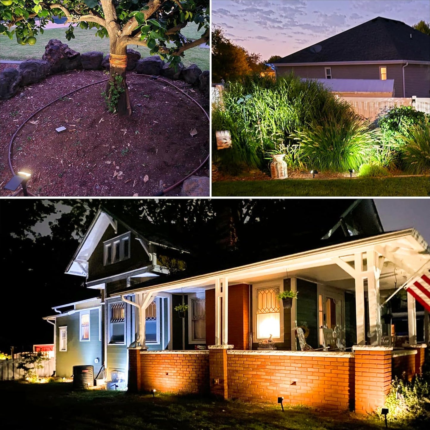 VOLISUN Solar Spotlight Outdoor, IP67 Waterproof Solar Landscape Spot Lights,Uplights for Yard Garden Pathway - 2 Pack (Warm White) 27 LED 3 Lighting Modes