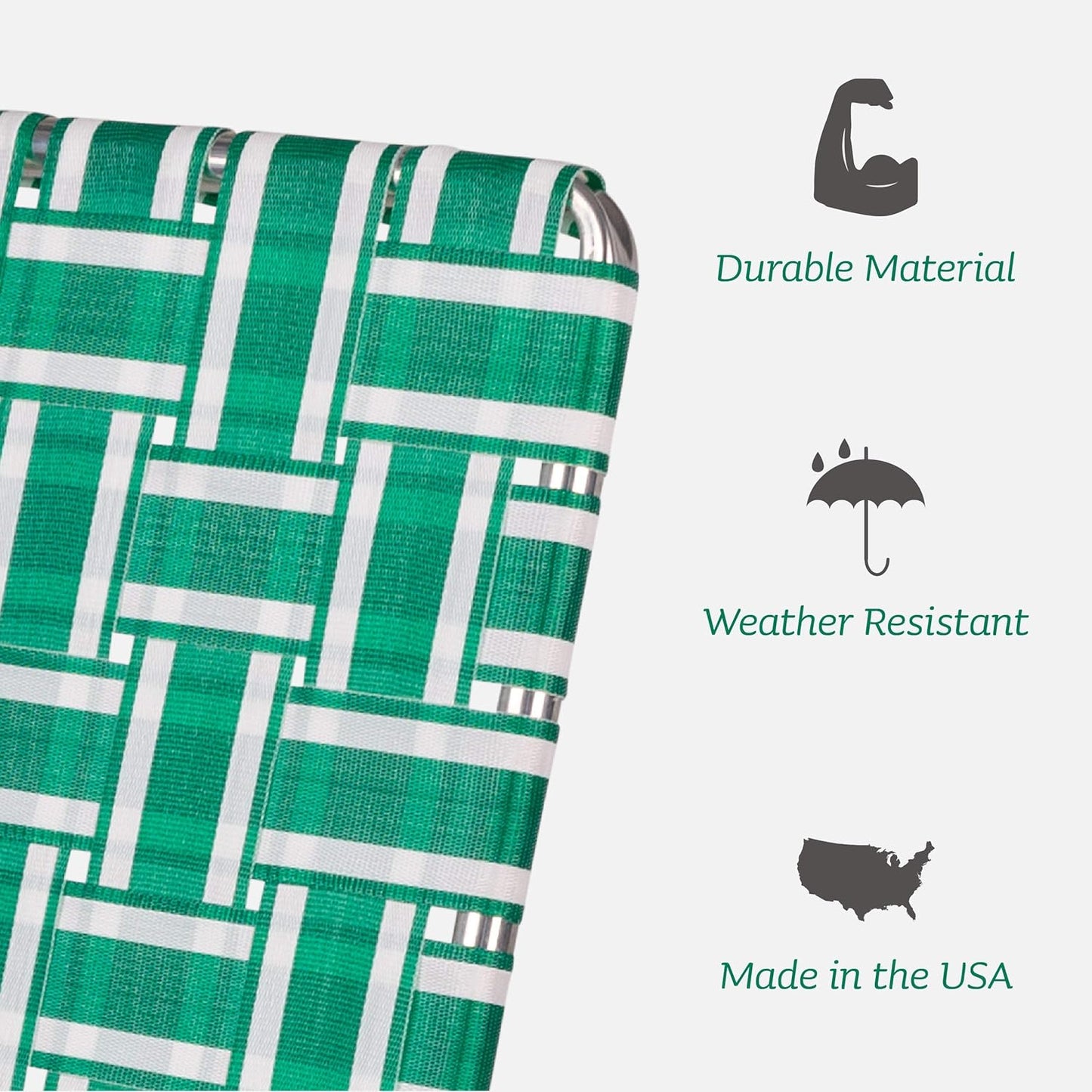 Lawn Chair USA Folding Aluminum Outdoor Patio Lawn Chair | Heavy-Duty Webbed Chairs for Camping, Sports, Beach, Yard & Tailgating | Lightweight Portable | Classic - Blue/Orange