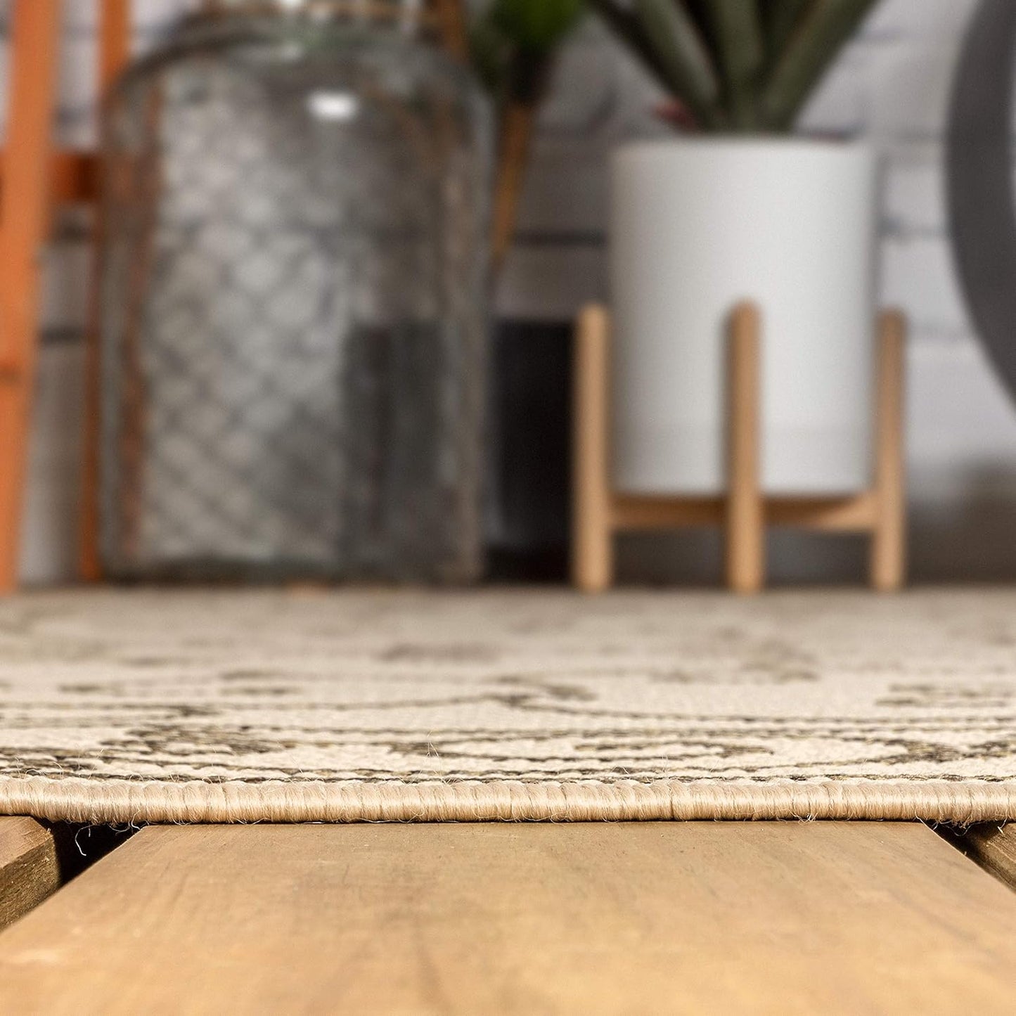 JONATHAN Y SMB106A-5TGN Charleston Vintage Filigree Textured Weave Beige/Brown 5' Octagon Indoor/Outdoor Area Rug, Non-Shedding, Stain Resistant,Fade Resistant, Easy-Cleaning for Backyard Patio, Porch