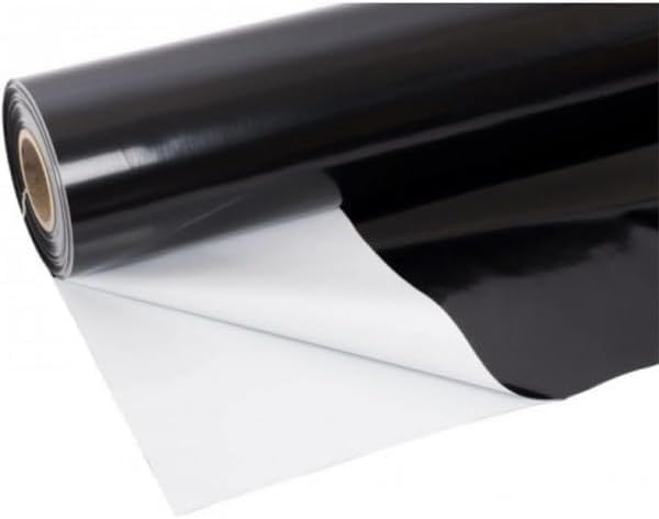 Farm Plastic Supply - 12 Mil String Reinforced Black/White Pond Liner - 12 Mil Fish Pond HDPE Liner, Pond Liners for Outdoor Ponds, Koi Ponds, Garden Fountain, Containment Liner (6' x 25')