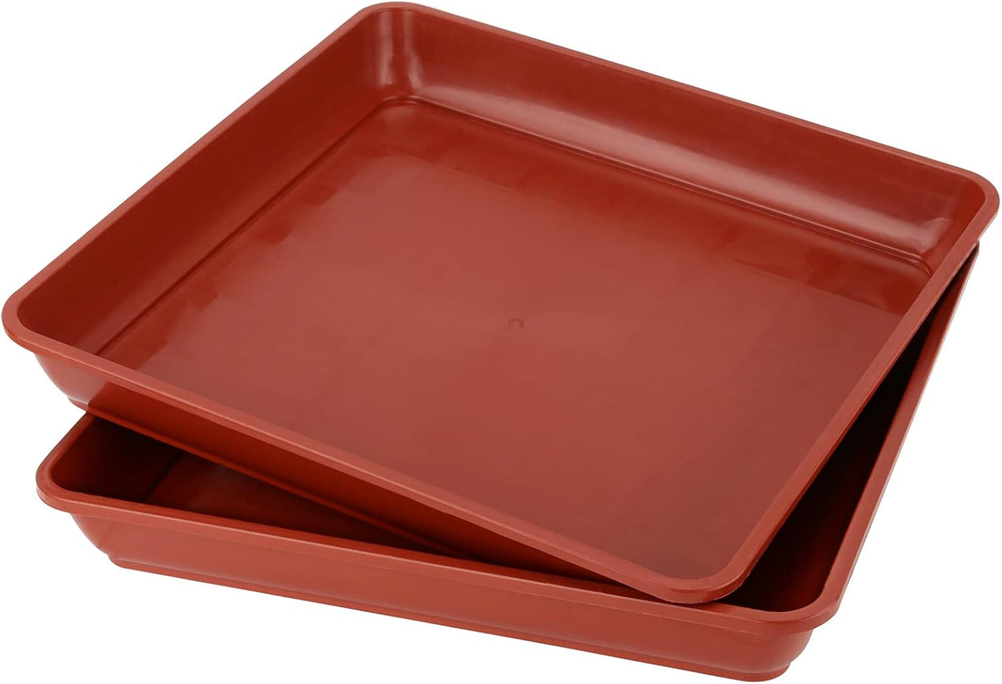 JOIKIT 10 PCS 11.4 x 11.4 x 1.6 Inches Square Plant Saucer, Flower Pot Tray Without Drain Holes for Flowers, Plants, Seedlings