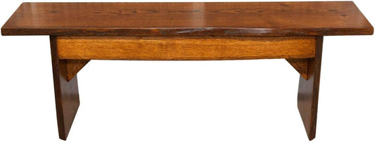 Rustic Red Door Co. Live Edge Wooden Bench - Solid Wood Dining Bench Furniture - Natural Edge Wooden Slab Bench (4' Long, Oak Wood with Michaels Stain)