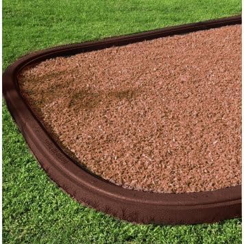 Playsafer Rubber Playground Border Edging Kit, 6' Flexible Heavy Duty Rubber Interlocking Playground Timber, No Dig Easy to Install (Neutral Brown, 16 Pack)