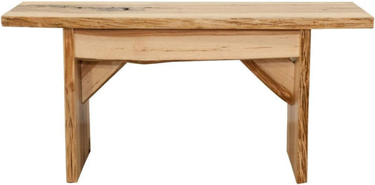 Rustic Red Door Co. Live Edge Wooden Bench - Solid Wood Dining Bench Furniture - Natural Edge Wooden Slab Bench (4' Long, Hickory Wood with Clear Coat)
