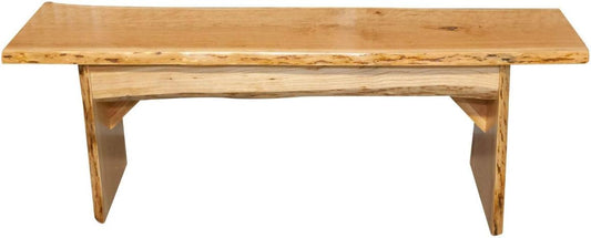 Rustic Red Door Co. Live Edge Wooden Bench - Solid Wood Dining Bench Furniture - Natural Edge Wooden Slab Bench (5' Long, Cherry Wood with Clear Coat)
