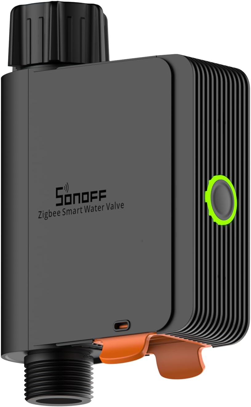 SONOFF Zigbee Sprinkler Timer, Gateway Required, Smart Controller Voice Control with Alexa and Google Home, Automate Irrigation for Garden, Lawn, Pool, Outdoor Watering, SWV-NH, Black
