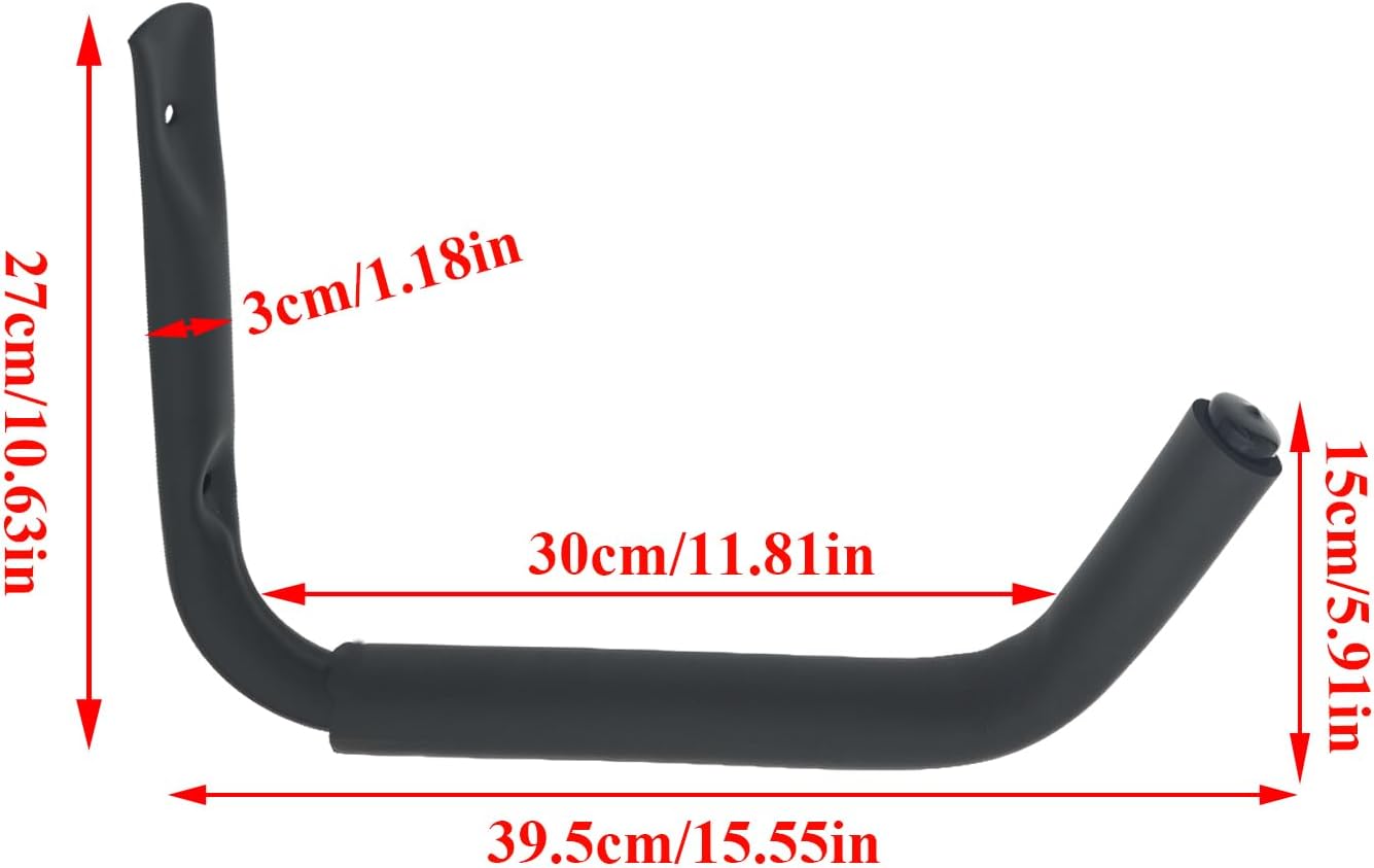 Kayak Hook Heavy Duty Kayak Wall Mount for Indoor Storage Space-Saving Kayak Storage Rack Soft Padded Garage J-Hook Wall Hanger for Bikes Kayak and Hanging Ladders 4pcs