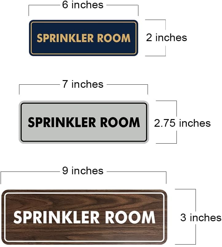 Signs ByLITA Standard Sprinkler Room Sign (Brushed Gold) - Large