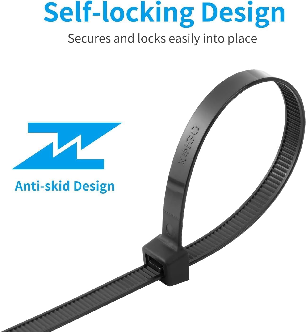 XINGO 12 Inch Orange Zip Ties Heavy Duty 100 Pack, 120 LBS Tensile Strength, Premium Nylon Cable Wire Ties, Self-locking Plastic Ties for Indoor and Outdoor Use