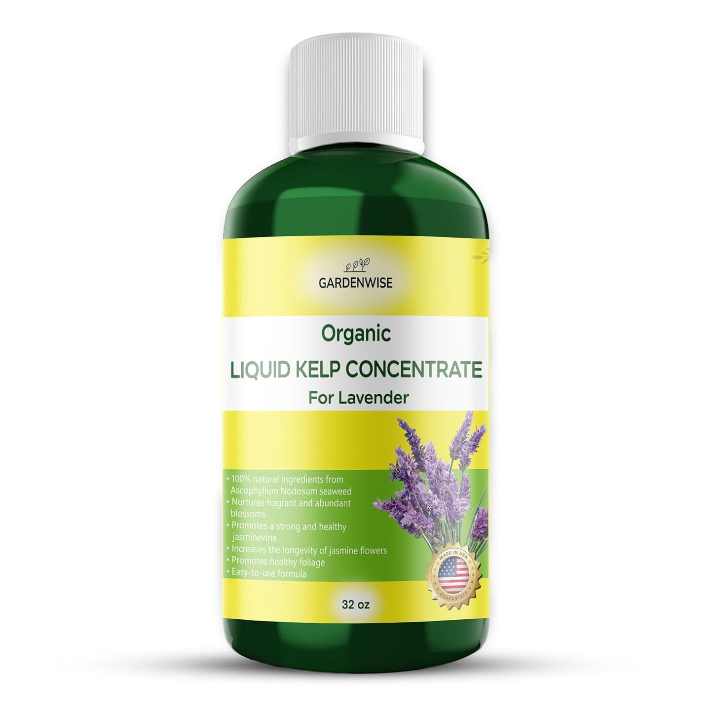 Organic Seaweed Fertilizer for Lavender - Rich Nutrients Kelp Fertilizer for Plants | Indoor & Outdoor Use - Liquid Plant Food (32 OZ)