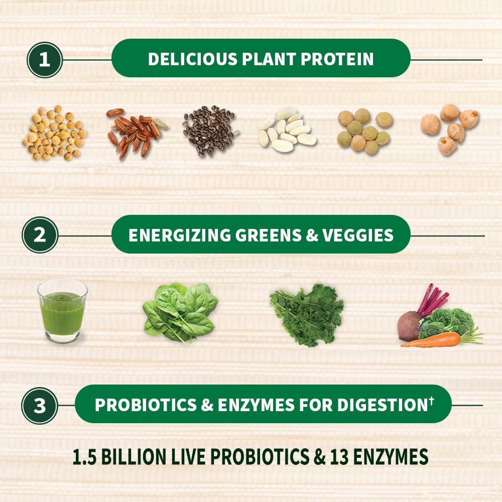 Garden of Life Raw Organic Protein & Greens Lightly Sweet, Vegan Protein Powder for Women and Men, Plant and Pea Protein, Greens, Probiotics, Gluten Free Low Carb Shake Made Without Dairy 20 Servings