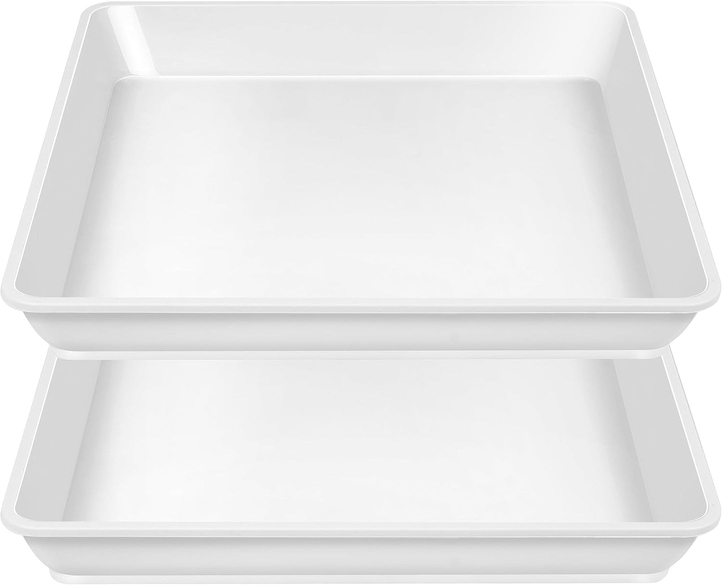 2 Pack Square Plant Saucer 18 Inch, Plastic Plant Saucer, Heavy Duty Plant Pot Saucers, Planters for Indoors and Outdoors Plants，Garden Large Deep Plant Trays for Pots.
