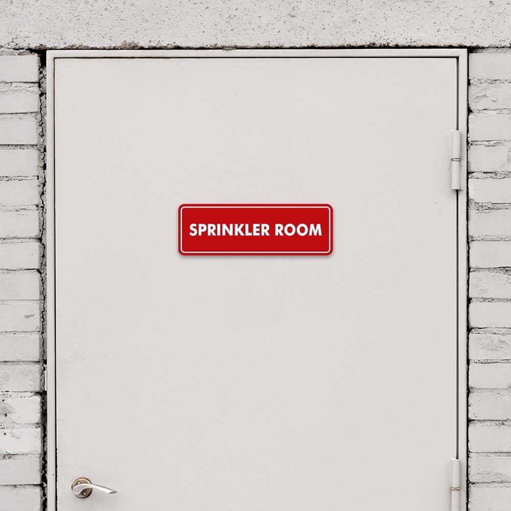 Signs ByLITA Standard Sprinkler Room Sign (Black) - Medium 2 Pack