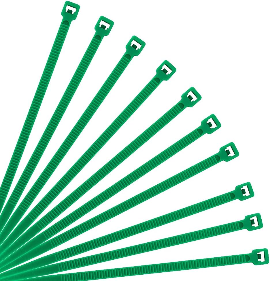XINGO Nylon Cable Zip Ties Self Locking Plastic Wire Ties with 40 Lbs Tensile Strength for Indoor and Outdoor 12 Inch 500 Pack Green