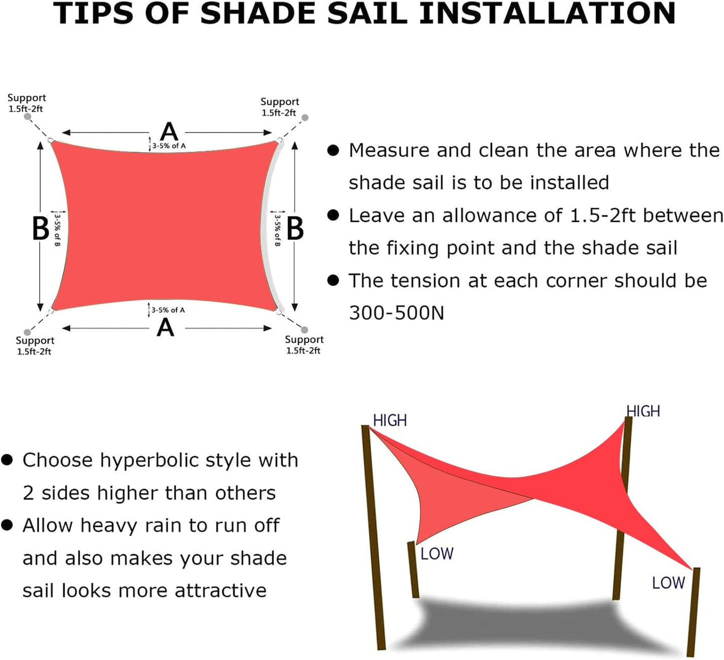 KANAGAWA Sun Shade Sail 10'x13' Scarlet Rectangle UV Block Canopy Awning Shelter Fabric Cloth Screen for Outdoor Patio Garden Backyard