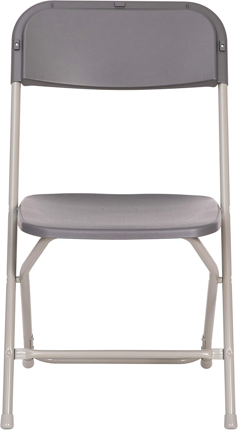 Flash Furniture Hercules Big and Tall Commercial Folding Chair - Extra Wide 650LB. Capacity - Durable Plastic - Gray, 4-Pack