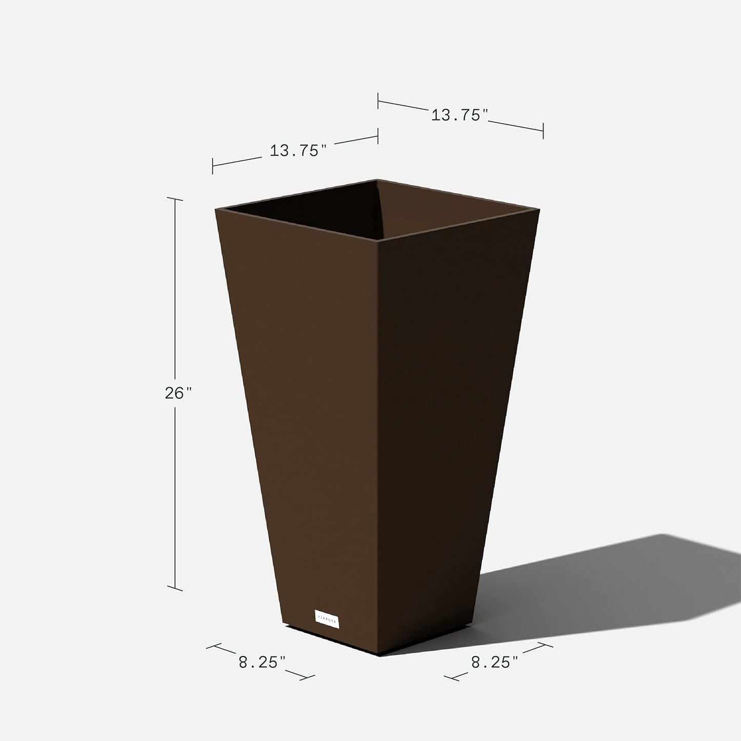 Veradek V-Resin Indoor/Outdoor Taper Planter, 2-Pack (26 inch, Espresso)
