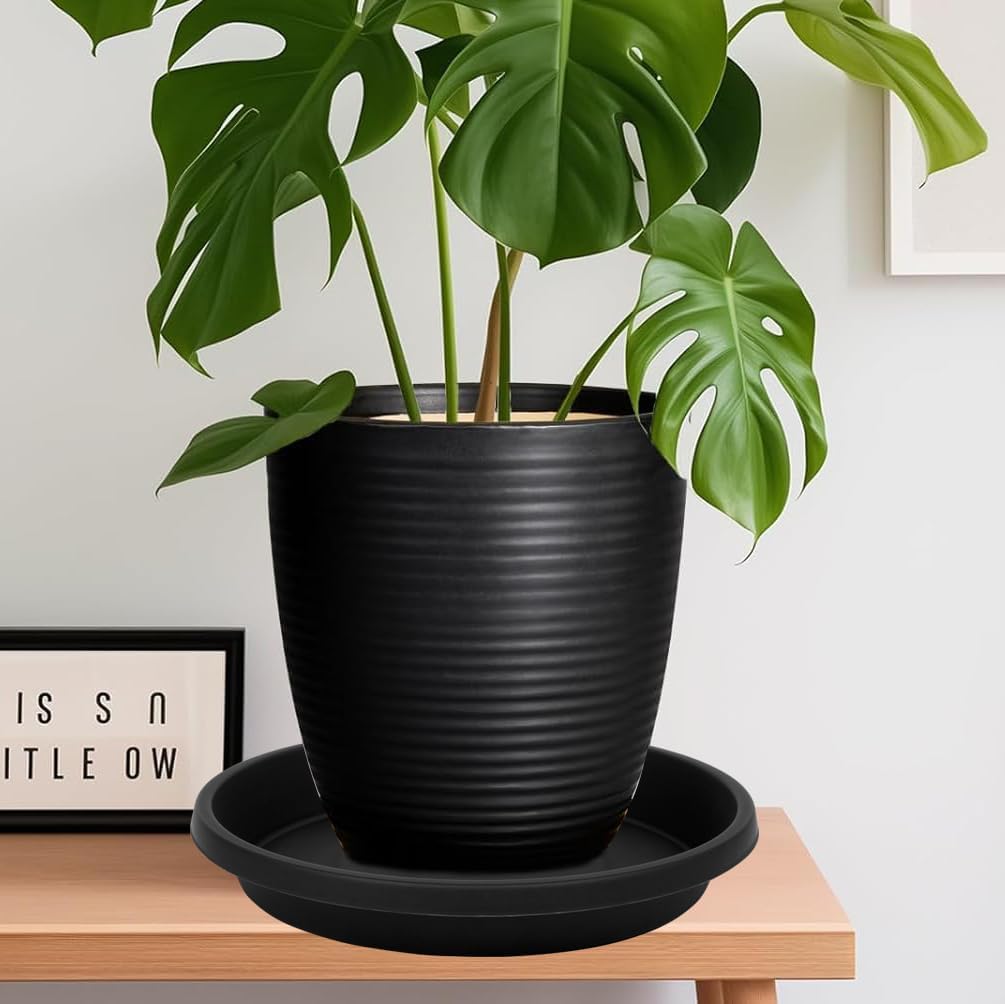 3 Pack Large Plant Saucer 20 Inch, Extra-Large Deep Plastic Plant Trays for Pots, Plant Water Catcher Tray for Plants, Flower Pot Saucers, Plant Saucers for Indoors Outdoor