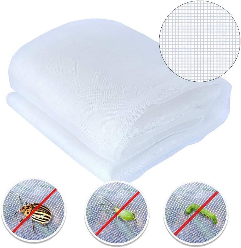 Agfabric Garden Netting 6.5'x20' Insect Pest Barrier Bird Netting for Garden Protection,Row Cover Mesh Netting for Vegetables Fruit Trees and Plants,White