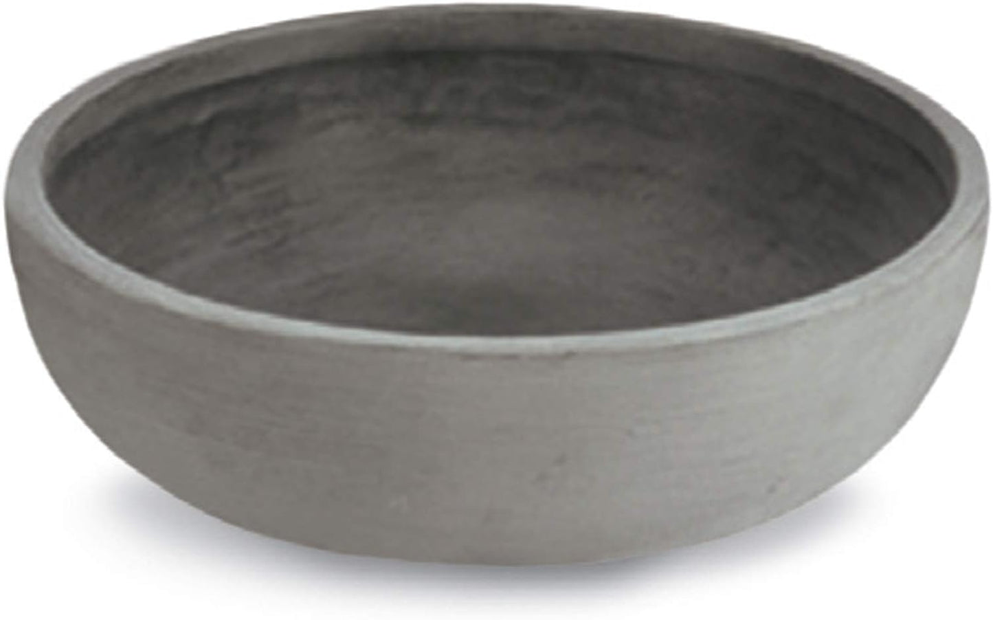 Crescent Garden Large Outdoor Planter Bowl – Double-Walled Resin Pot with Drain Hole for Water Gardens, Fountains, Decorative Landscaping - 30" W x 12" H (Weathered Concrete)