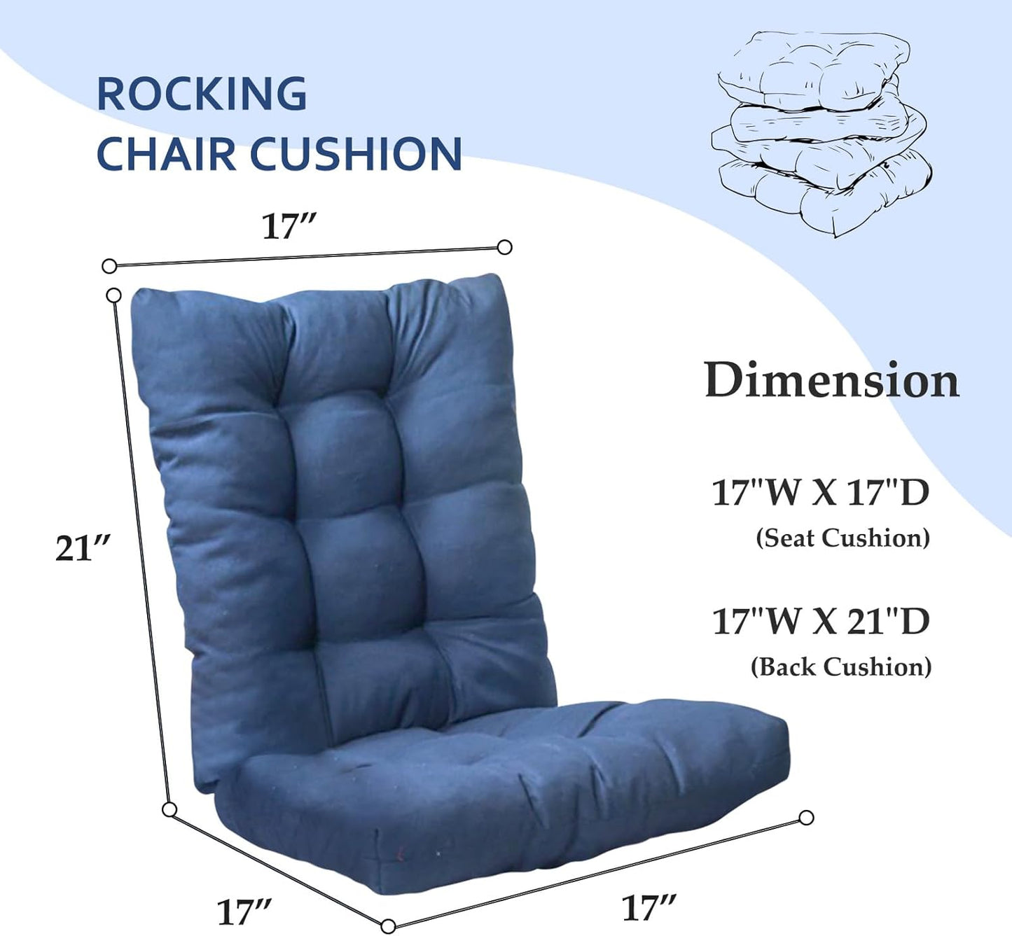 Indoor Outdoor Chair Cushion, 1 Pack Garden High Back Chair Cushions, Lounger Chair Pad, for Recliner Patio Chair, Burgundy