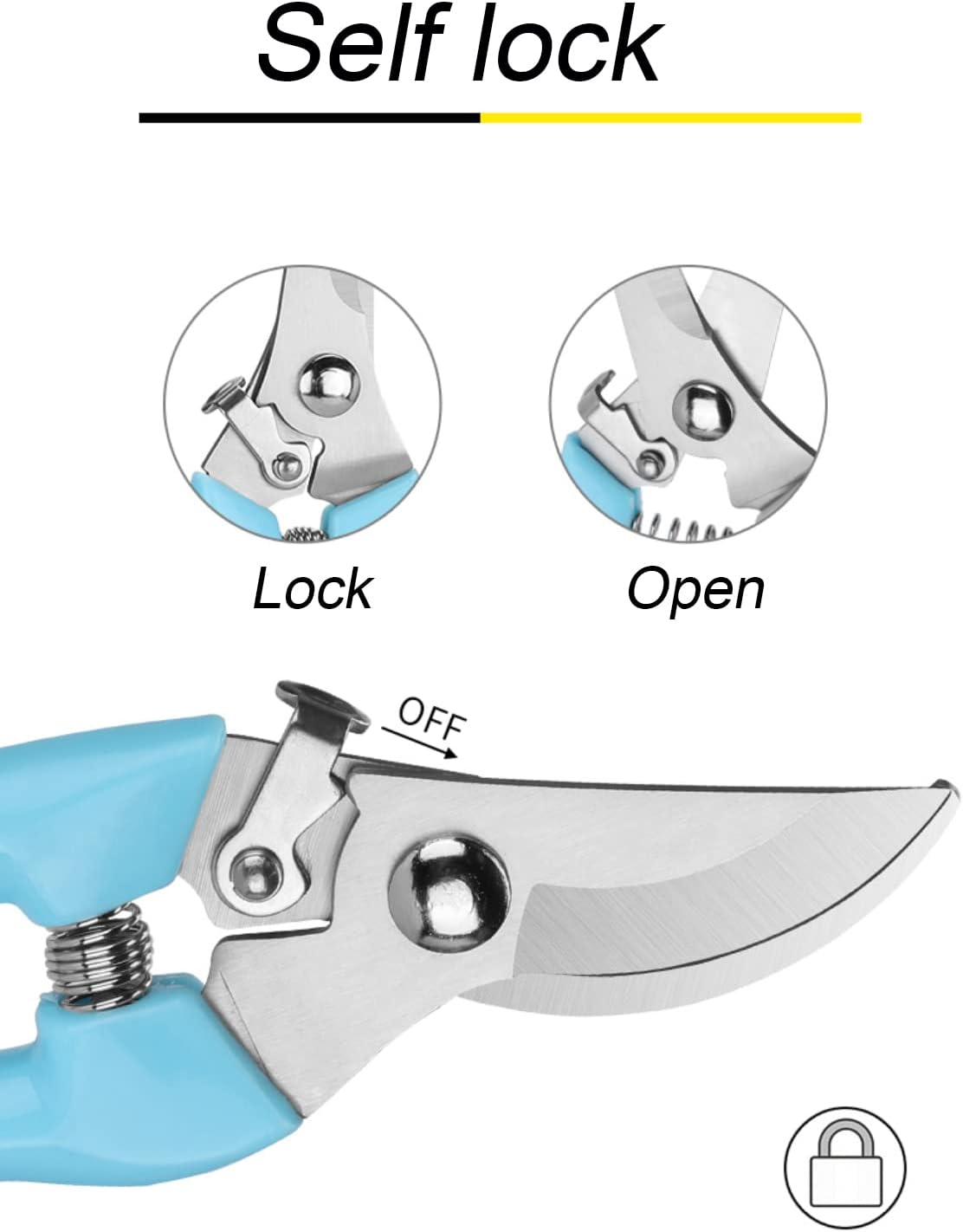 Curve Gardening Scissor with Sharp Stainless Steel Blade Garden Shears for Cutting Flowers Trimming Plants of Yard Florist Flower Rose Herb Hedge Bonsai and Fruits Picking