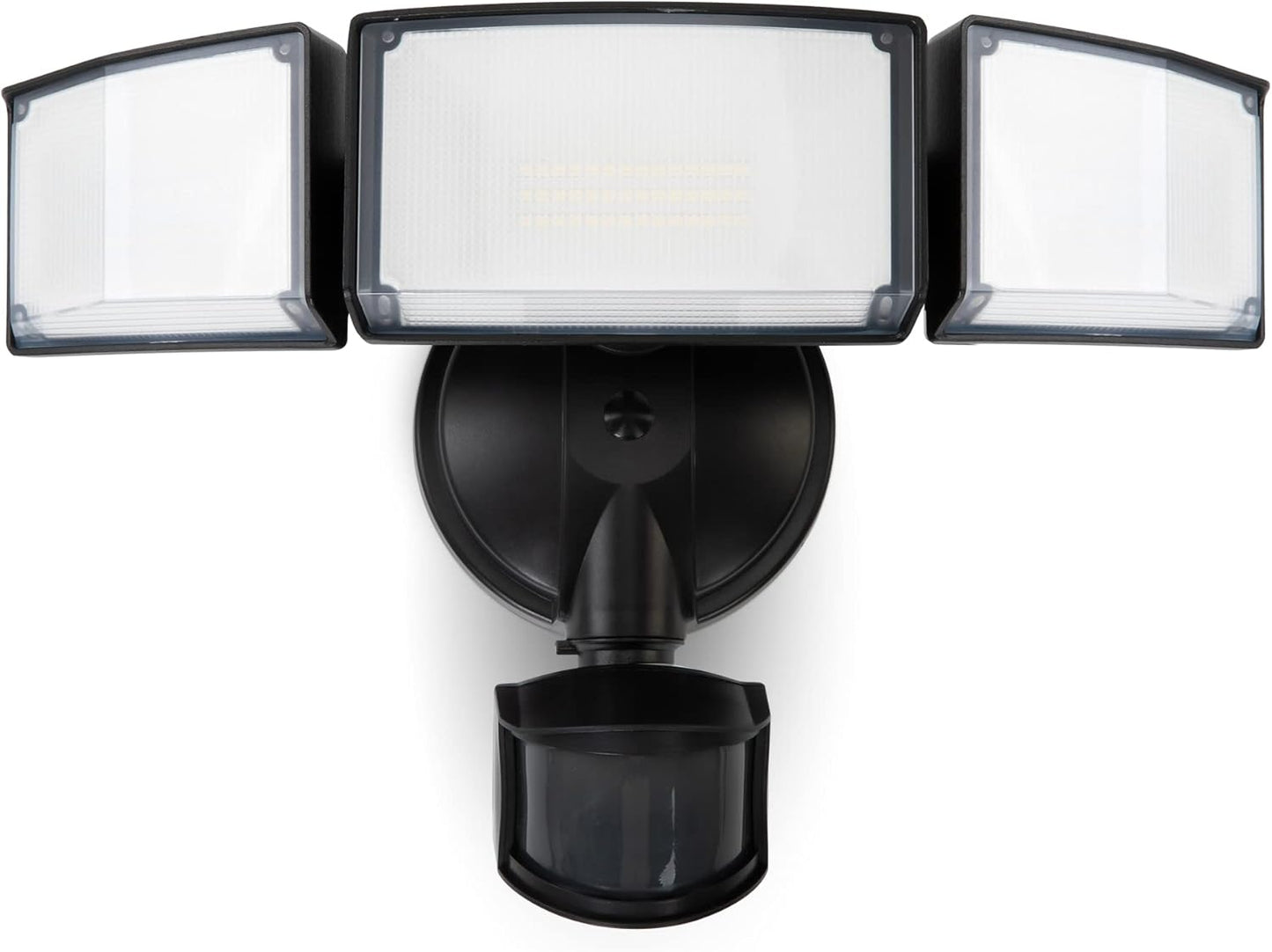 LUTEC 72W 7500LM LED Security Lights Motion Sensor Light Outdoor, 5000K Daylight, IP65 Waterproof, Dusk to Dawn, 3-Head Motion Detected Flood Light for Garage, Yard, Porch(Black)