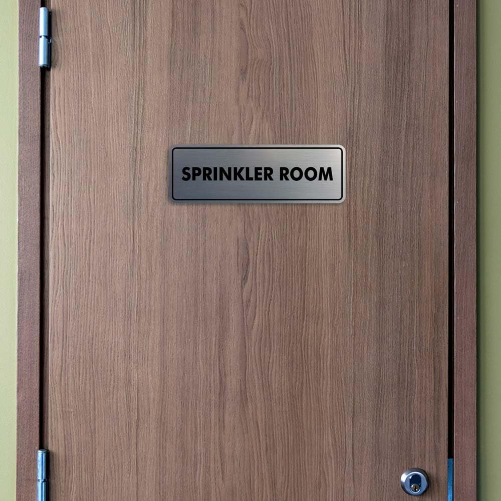 Signs ByLITA Standard Sprinkler Room Sign (White/Red) - Medium 2 Pack