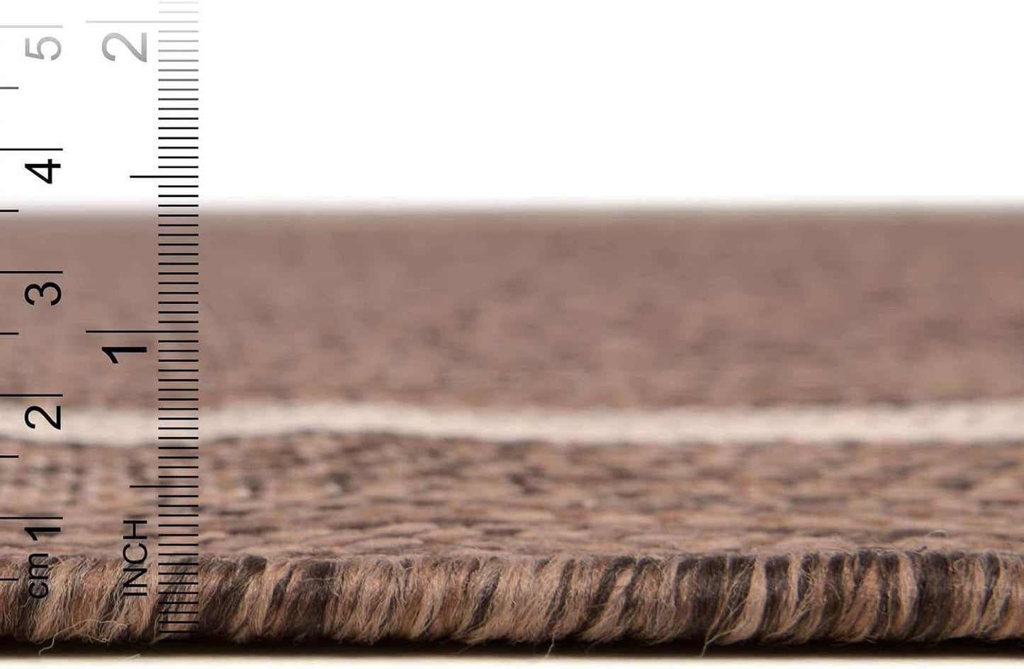 Unique Loom Outdoor Border Collection Area Rug - Soft Border (13' Square, Brown/ Ivory)