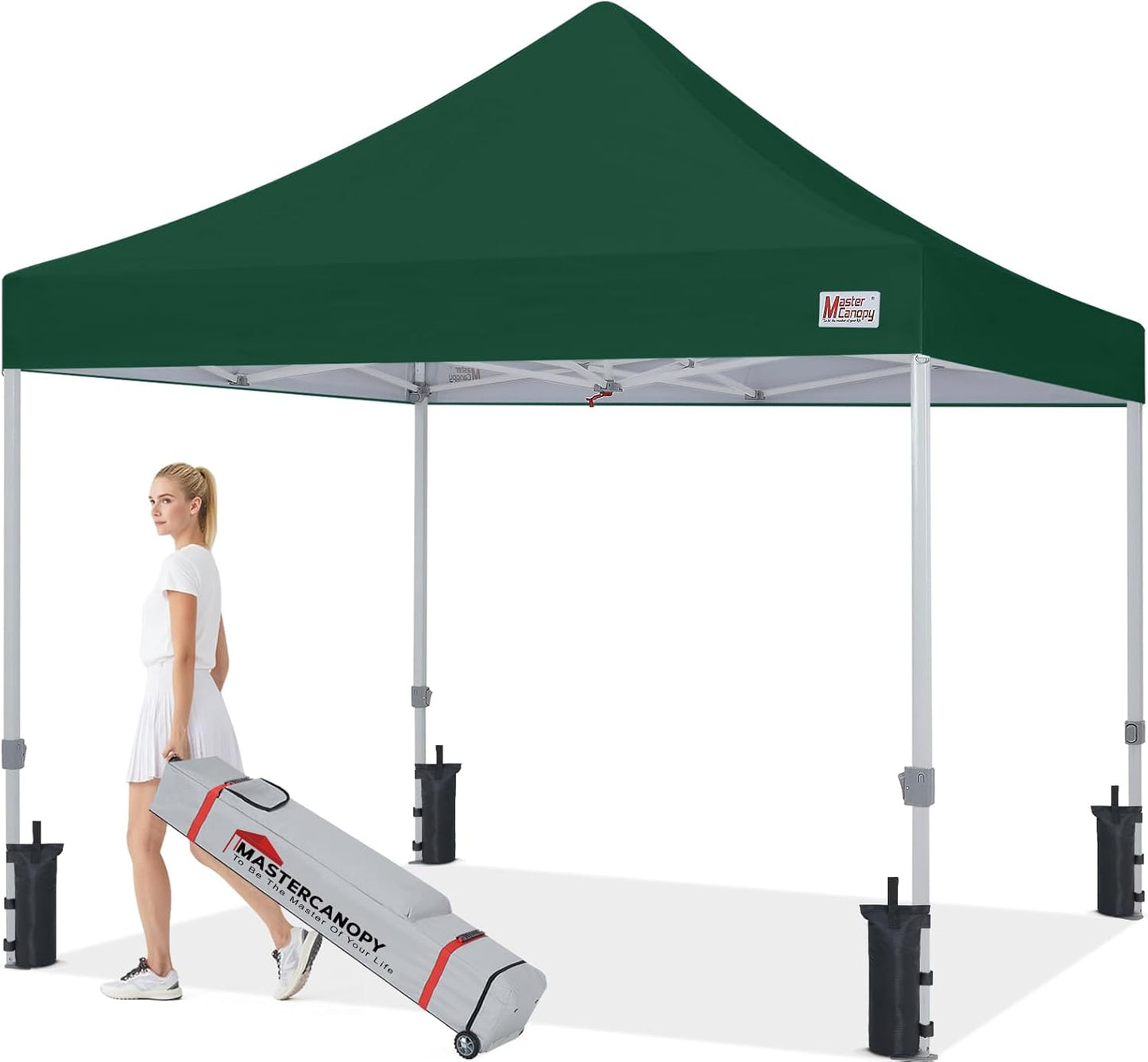 MASTERCANOPY Pop Up Canopy Tent Commercial Grade 10x10 Instant Shelter (Forest Green)