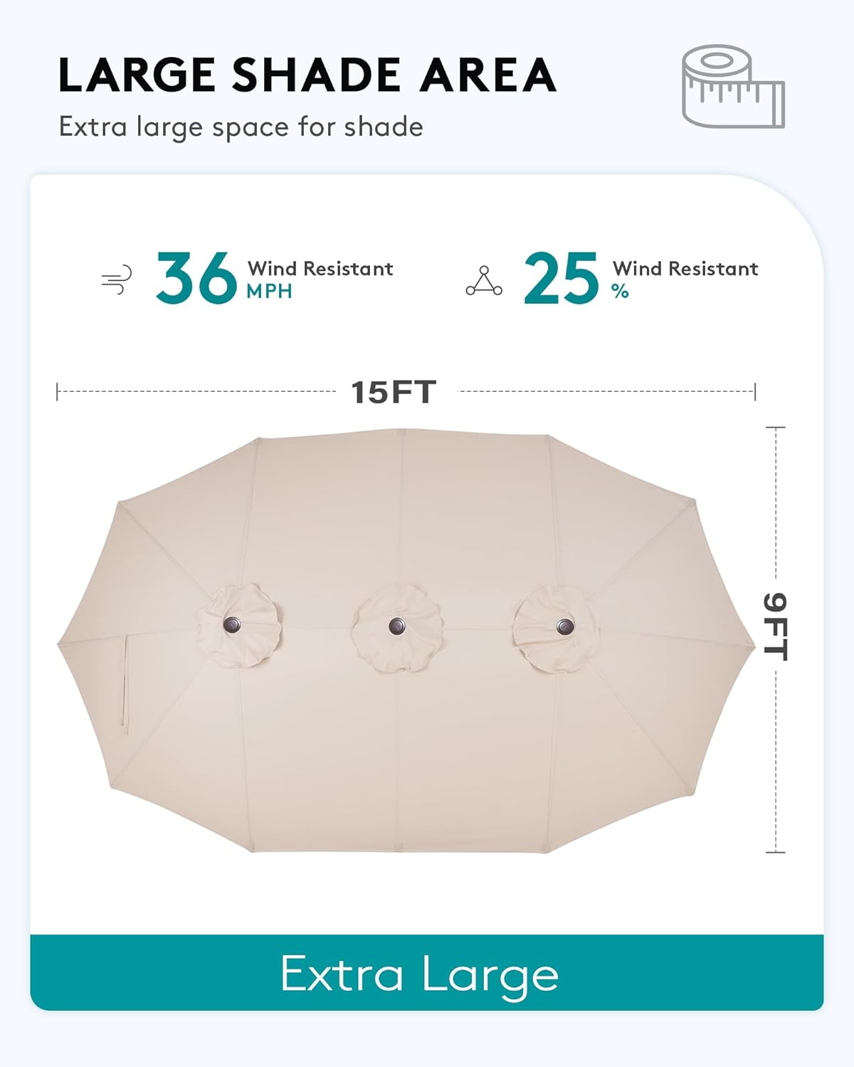 SERWALL HDPE Patio Furniture Set with 15FT Double Side Patio Umbrella, All Weather Wood-Like Outdoor Sofa Sectional Couch, Black Patio Furniture with Grey Cushions