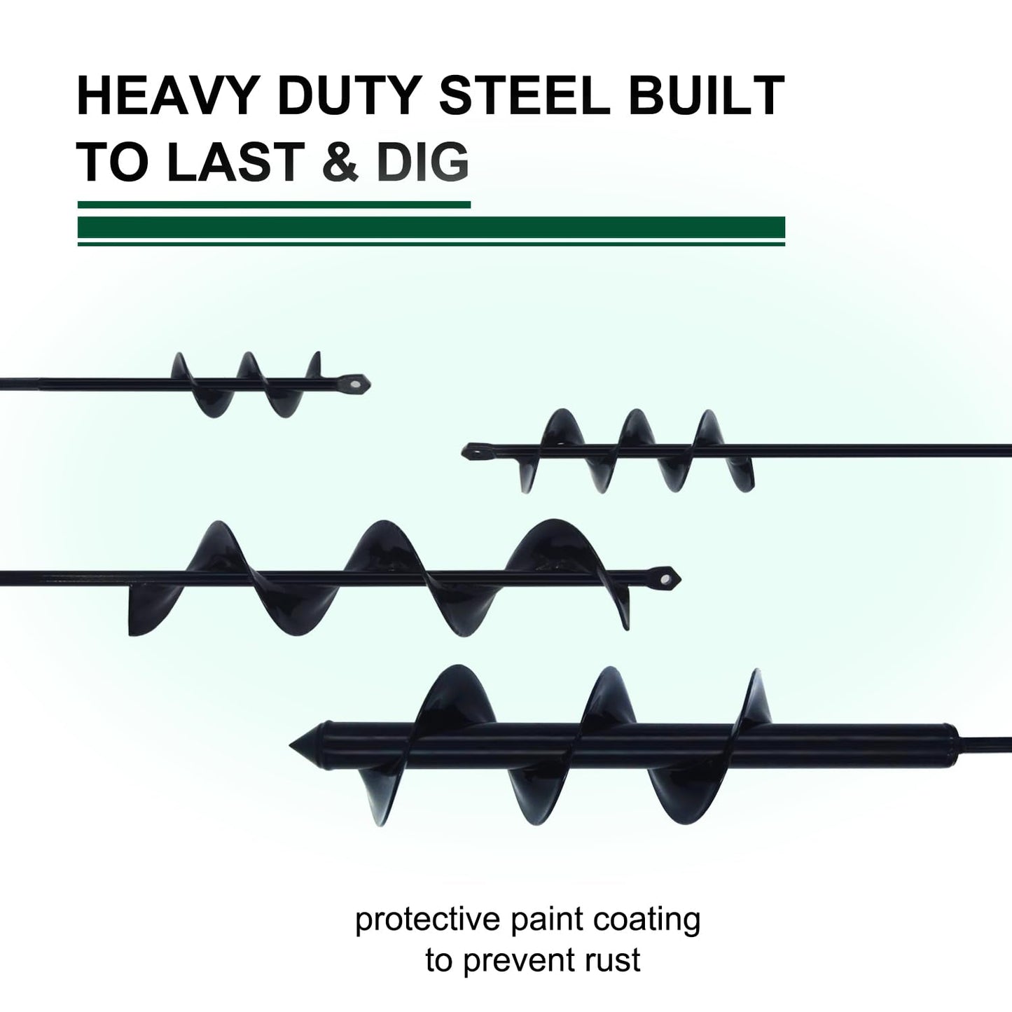 4 Pack Garden Ground Earth Spiral Drill Bit for 3/8" Hex Drive Drill, Auger Drill Bits for Bulbs Planting, Hole Digger Flowers,Bedding Digging Plant Rapid Planter Tool