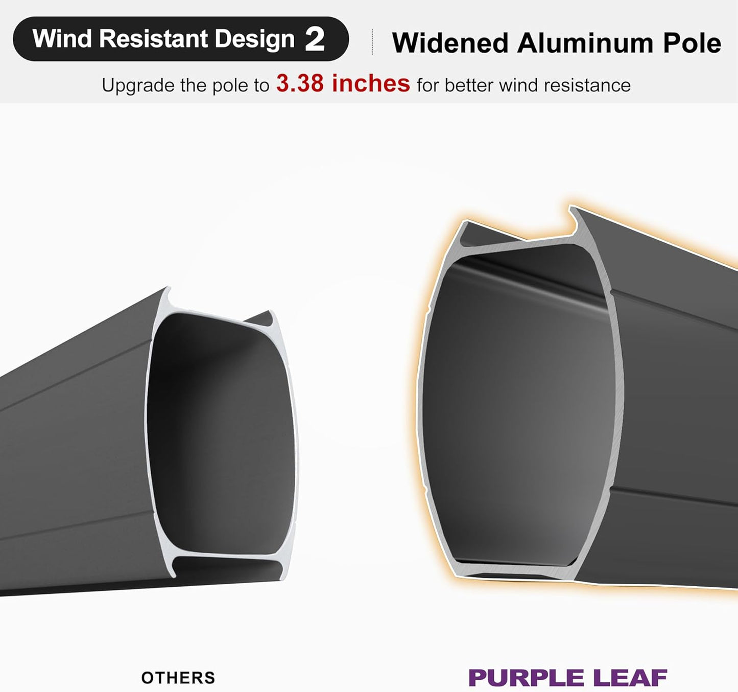 PURPLE LEAF 9' X 12' Cantilever Outdoor Umbrellas Large Patio Umbrella Hanging Double Top Rectangle Offset Umbrella with 360°Rotation Tilting Umbrella Outdoor Patio, Navy Blue
