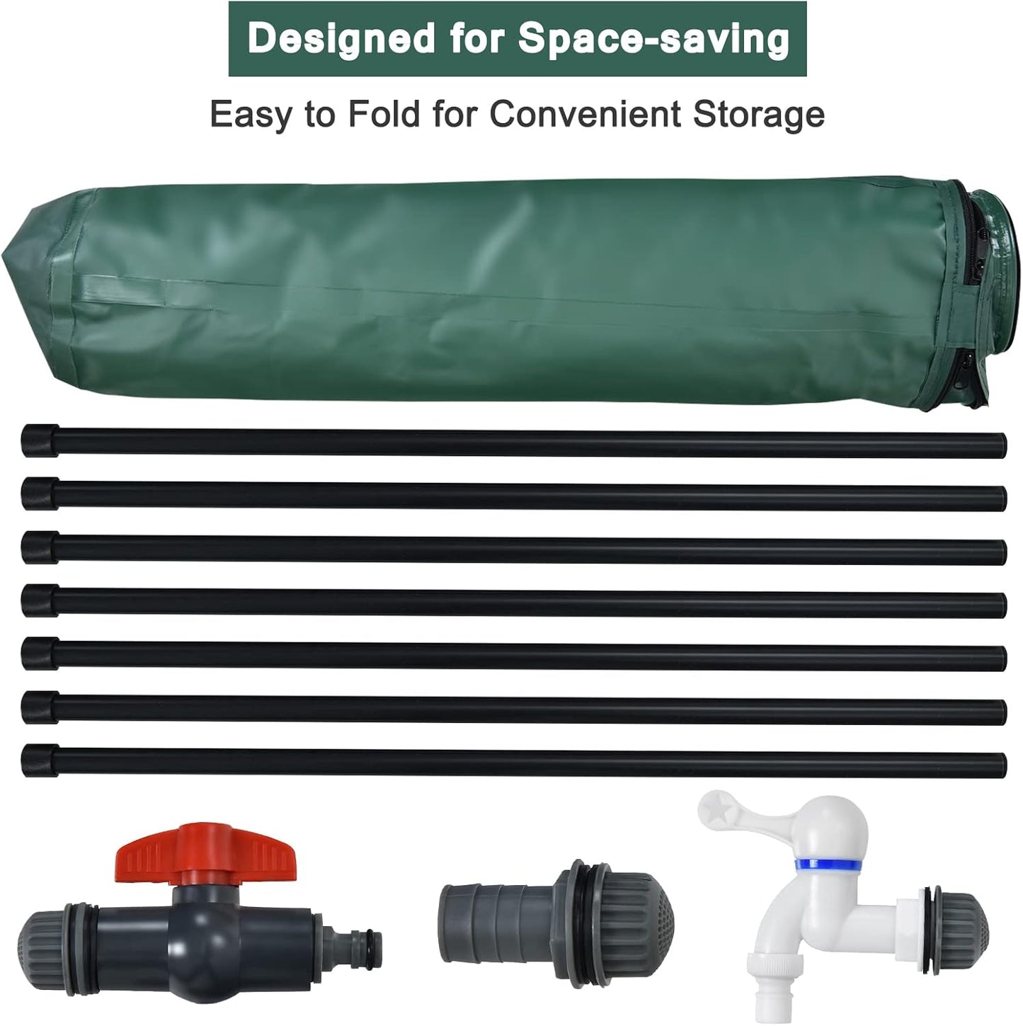 Happygrill 100 Gallon Collapsible Rain Barrel, PVC Rain Water Collection Barrel with Spigot Water Storage Container & Top Mesh, Portable Rain Barrels to Collect Rainwater from Gutter for Garden Lawn