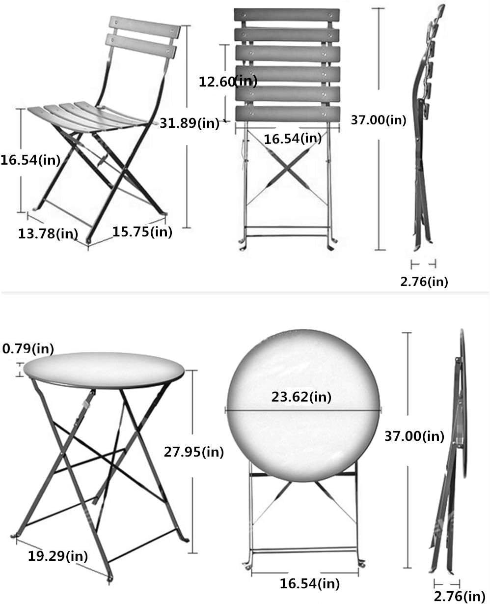 Grand patio 3-Piece Bistro Set Folding Outdoor Furniture Sets with Premium Steel Frame Portable Design for Bistro & Balcony, Yellow