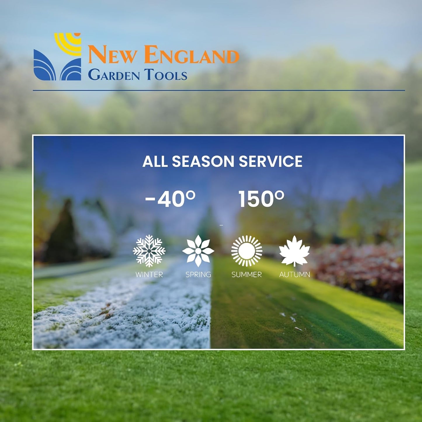 Hybrid Garden Water Hose 75 ft x 5/8”, Durable Heavy Duty Material, Kink-Free with Swivel Grips and Anodized Couplings, 700006 by New England Garden Tools
