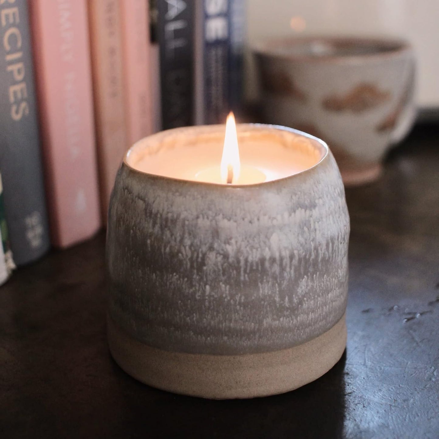 The Growing Candle, Mint & Eucalyptus Scented, 10oz Ceramic Pot, Aromatherapy Candles, 100% Soy, Greta
