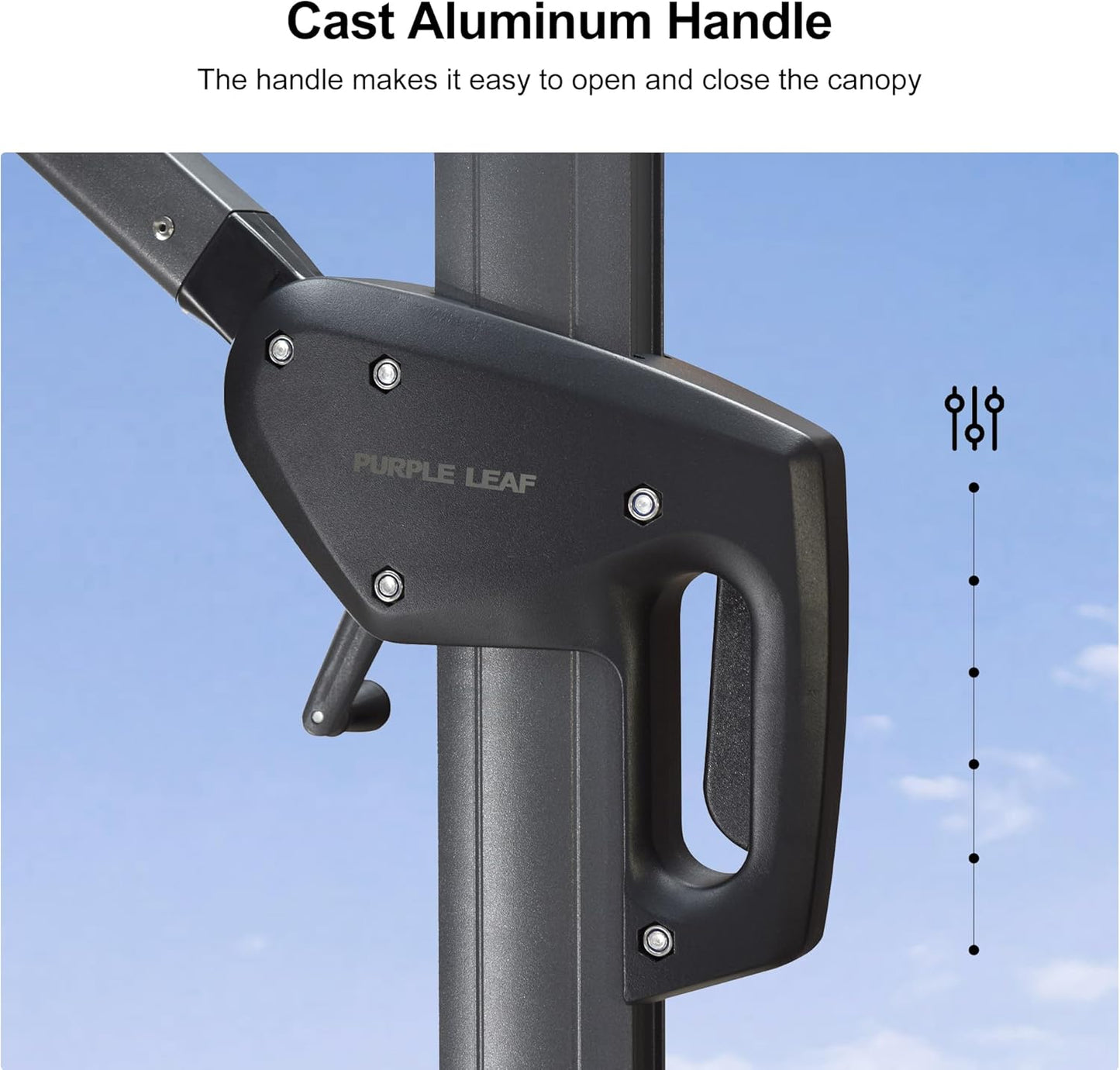 PURPLE LEAF 9 Feet Patio Umbrella Outdoor Cantilever Square Umbrella Aluminum Offset Umbrella with 360-degree Rotation for Garden Deck Pool Patio, Grey
