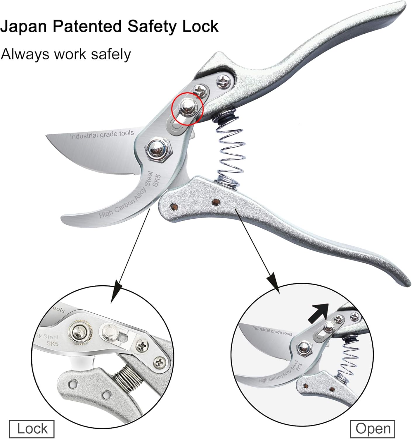 TONMA Pruning Shears for Gardening [Made in Japan] 8 Inch Bypass Garden Scissors Secateurs, Premium Japanese Gardening Tools Hand Pruner Clippers with Ergonomic Handle