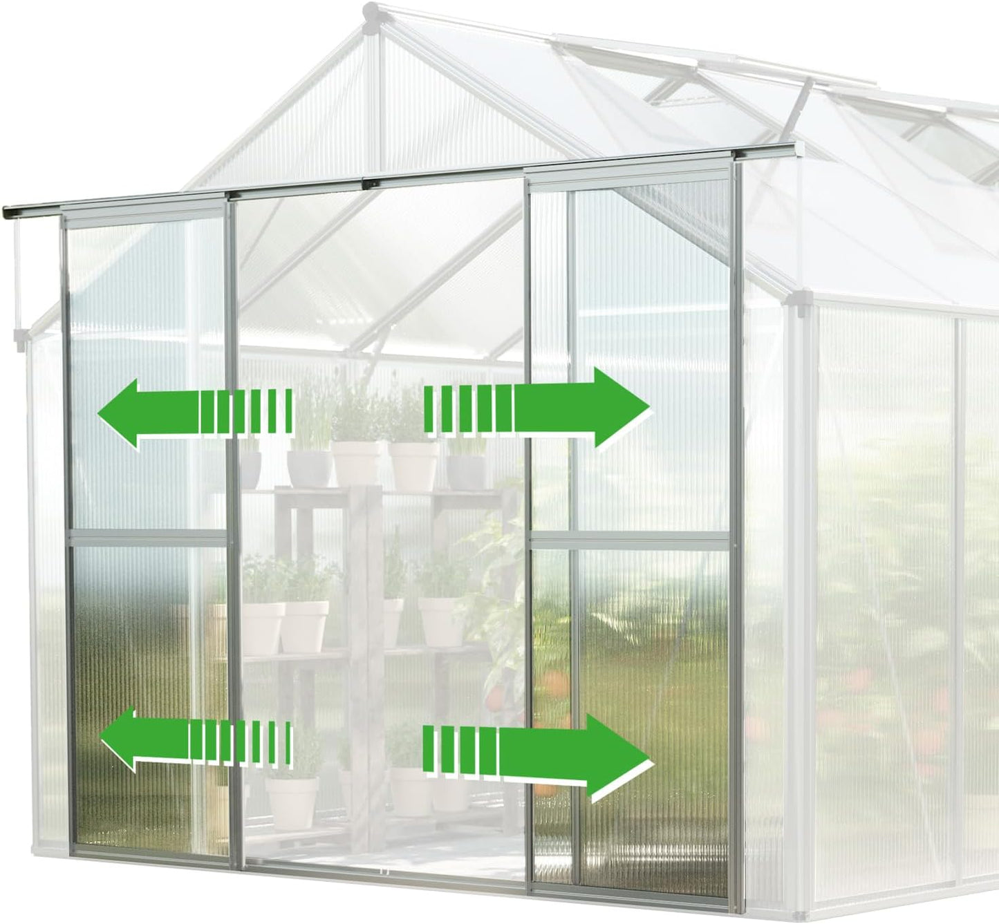 Greenhouse Topas 4 Aluminum Frame 7.4 x 8.5 ft with Approx. 8 mm Polycarbonate Panels