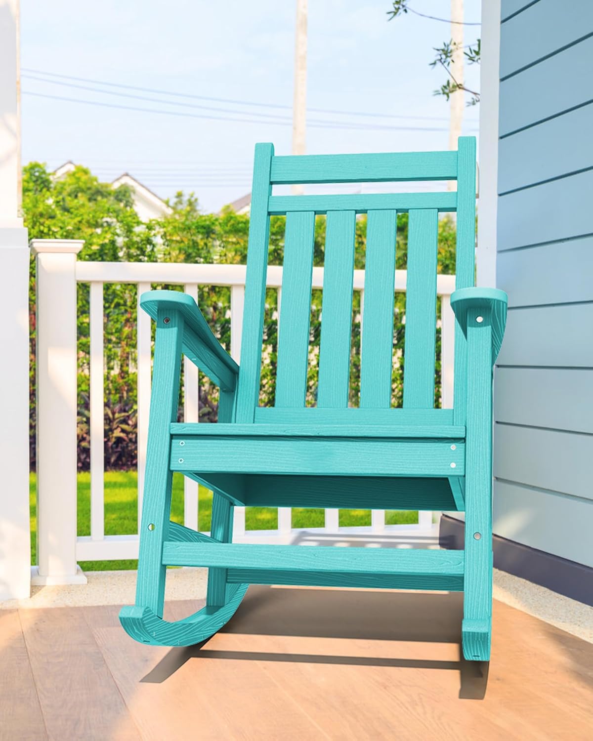 SERWALL HDPE Rocking Chair Set of 4, Outdoord Rocking Chairs for Adult, Aruba