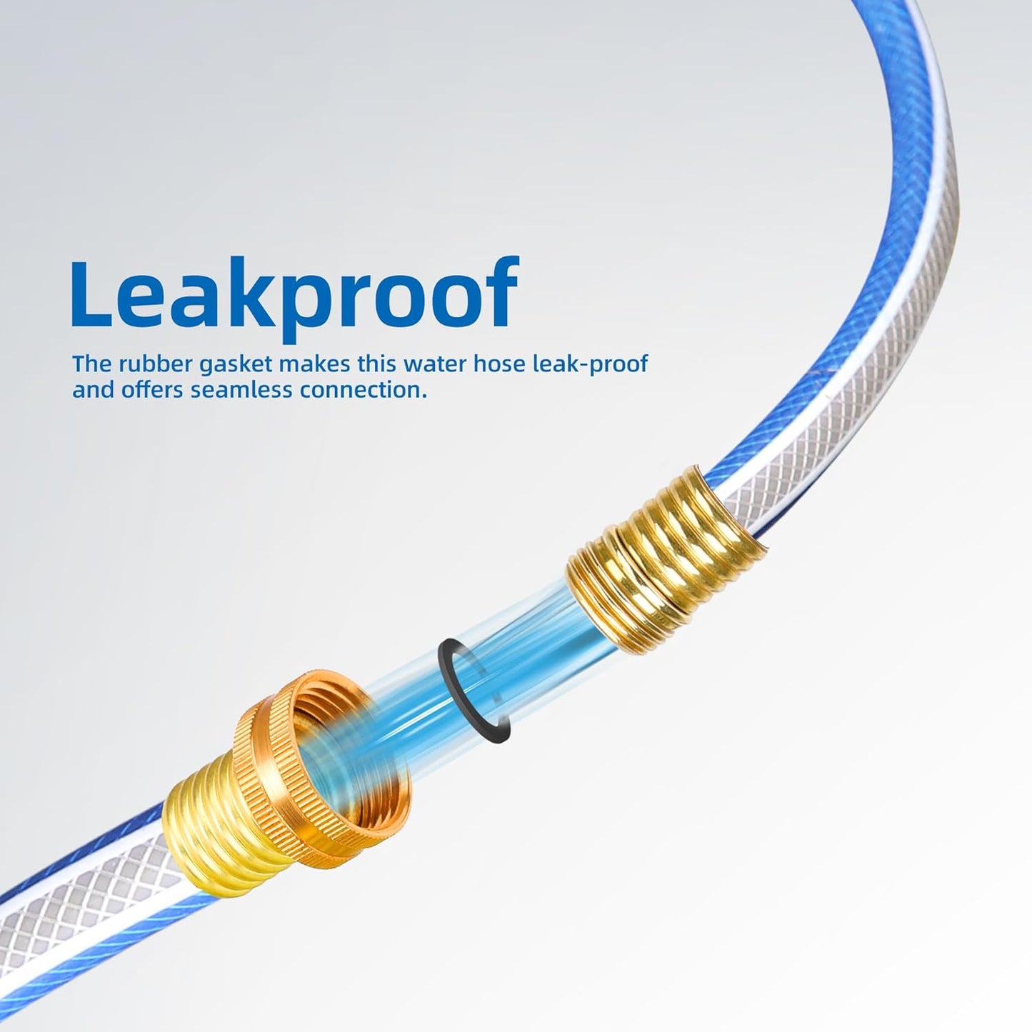 Solution4Patio Short Leader Garden Hose 3/4 in. x 15 ft. -Kink Free, No Leaking, Male to Female Brass/Aluminum Fittings -Heavy Duty Durable Flexible Lightweight Water Pipe for Household & Commercial