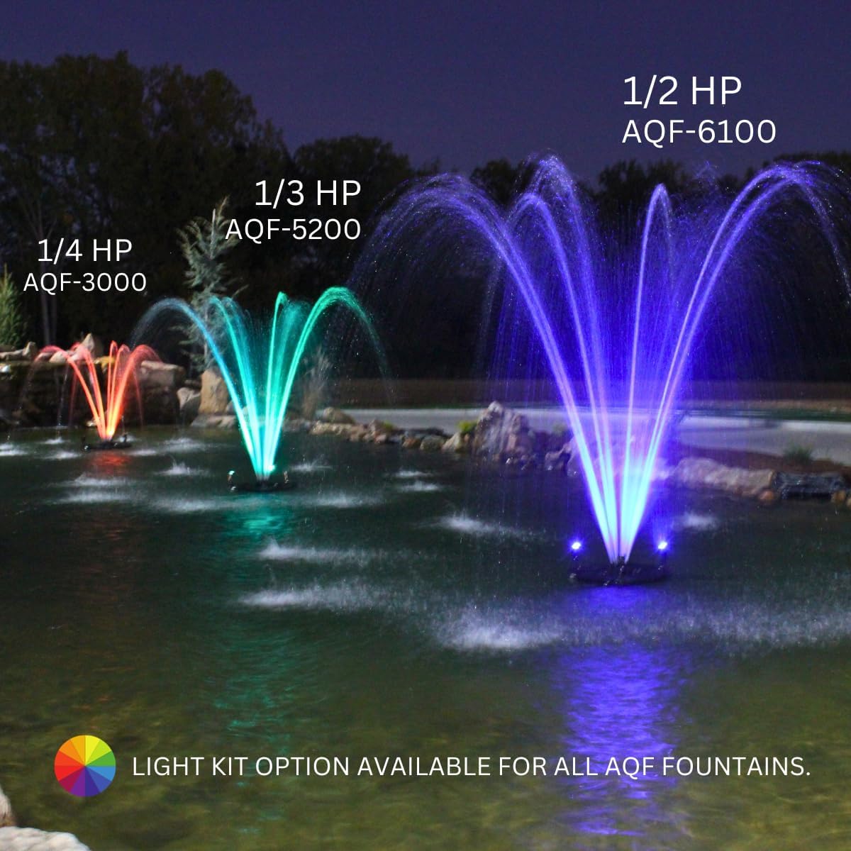 HALF OFF PONDS Floating Fountain – 1/4 HP Pond Aerator, 100' Cord – 3000 GPH Water Pump – 9 Spray Patterns – Energy-Efficient – for Small Ponds & Water Gardens