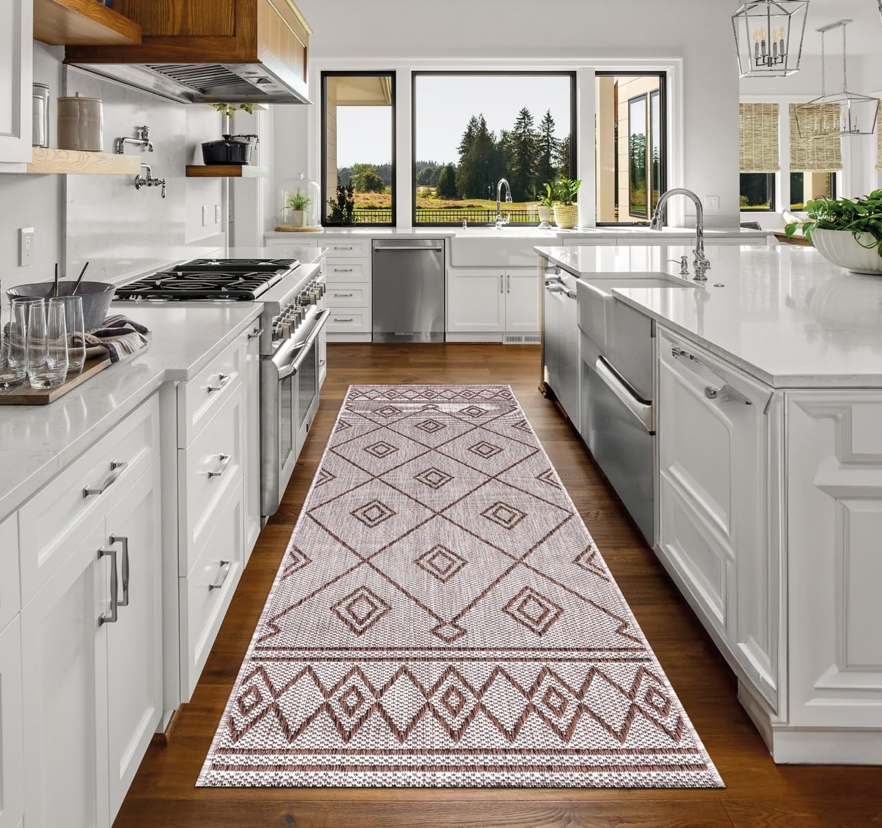 Keen Home Design Terrace Outdoor Runner Rug - 2x10 Washable Indoor/Outdoor Rug for Patio, Kitchen, Balcony, Beach, Garden, Deck and Porch, Size: 2'2"x9'11"