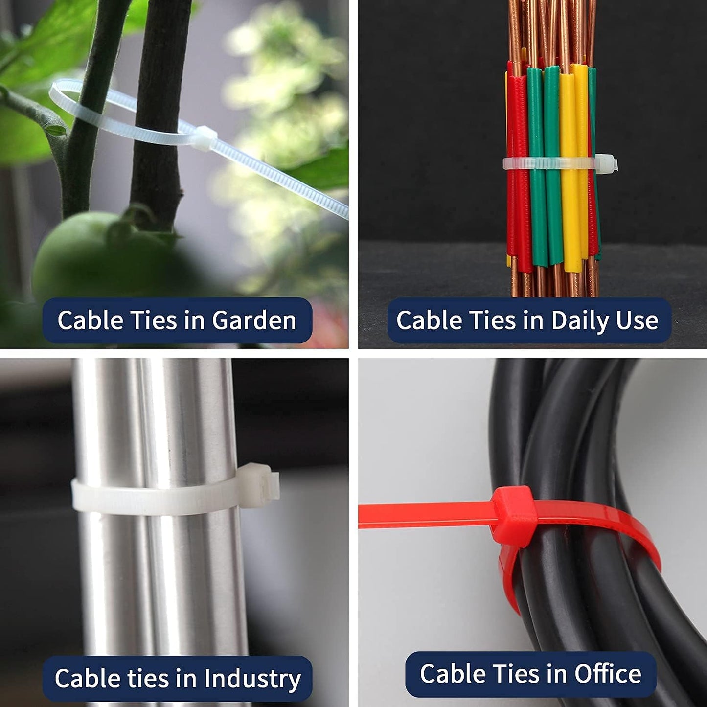 XINGO 10 Inch Cable Zip Ties (500 Pack), 40 Lbs Tensile Strength-Heavy Duty, Self-Locking Nylon Plastic Nylon Wire Ties for indoor and outdoor (Green)